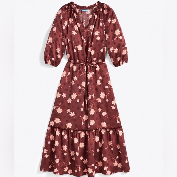 DRAPER JAMES Martina Popover Midi In Magnolia Dot Floral Size Medium - Picture 13 of 16